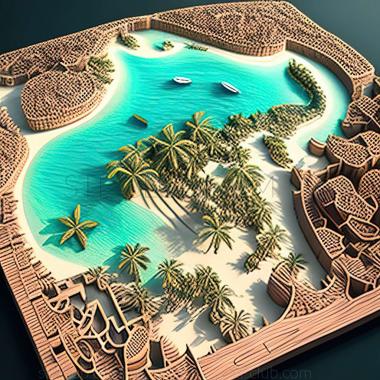 3D model Magoodhoo in the Maldives (STL)